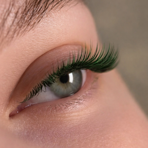 Colored Lash Extension in Los Angeles by Belris - Green