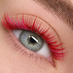 Colored Lash Extension in Los Angeles by Belris - Red